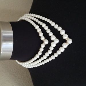 Vintage Pearl Gold Rhinestone Necklace
